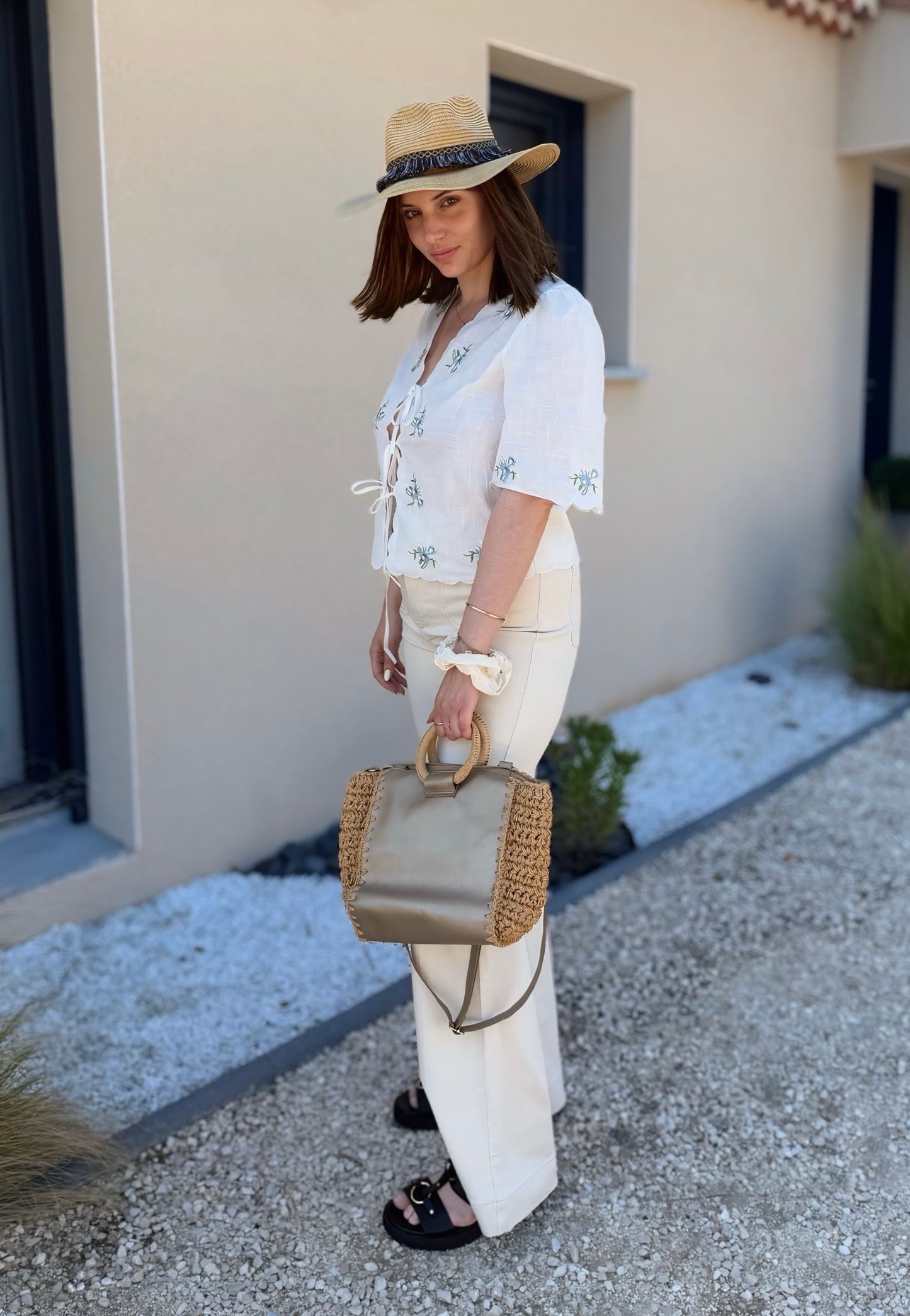 Blouse à nœuds NINA 100% coton