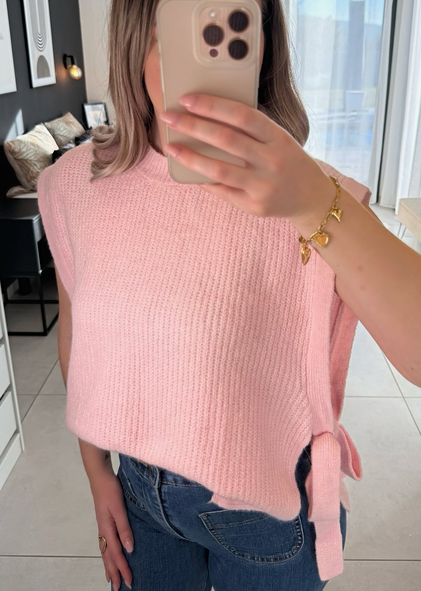 Pull sans manches SANDY rose