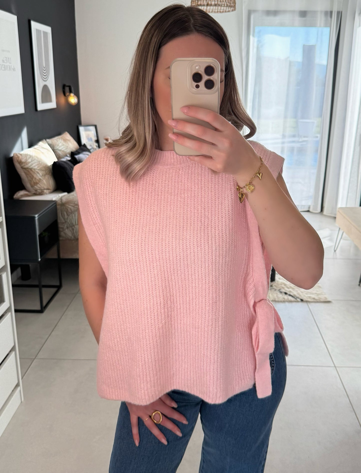 Pull sans manches SANDY rose