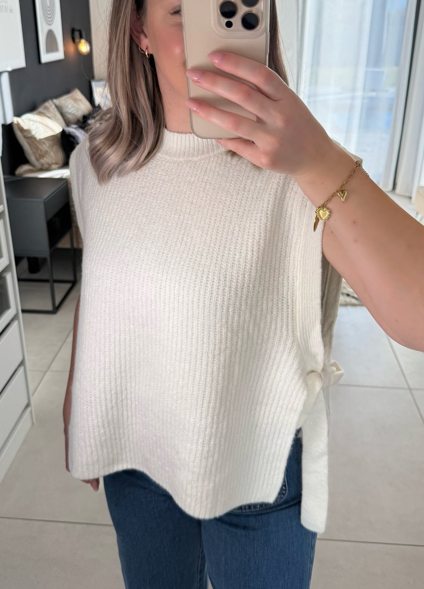 Pull sans manches SANDY blanc