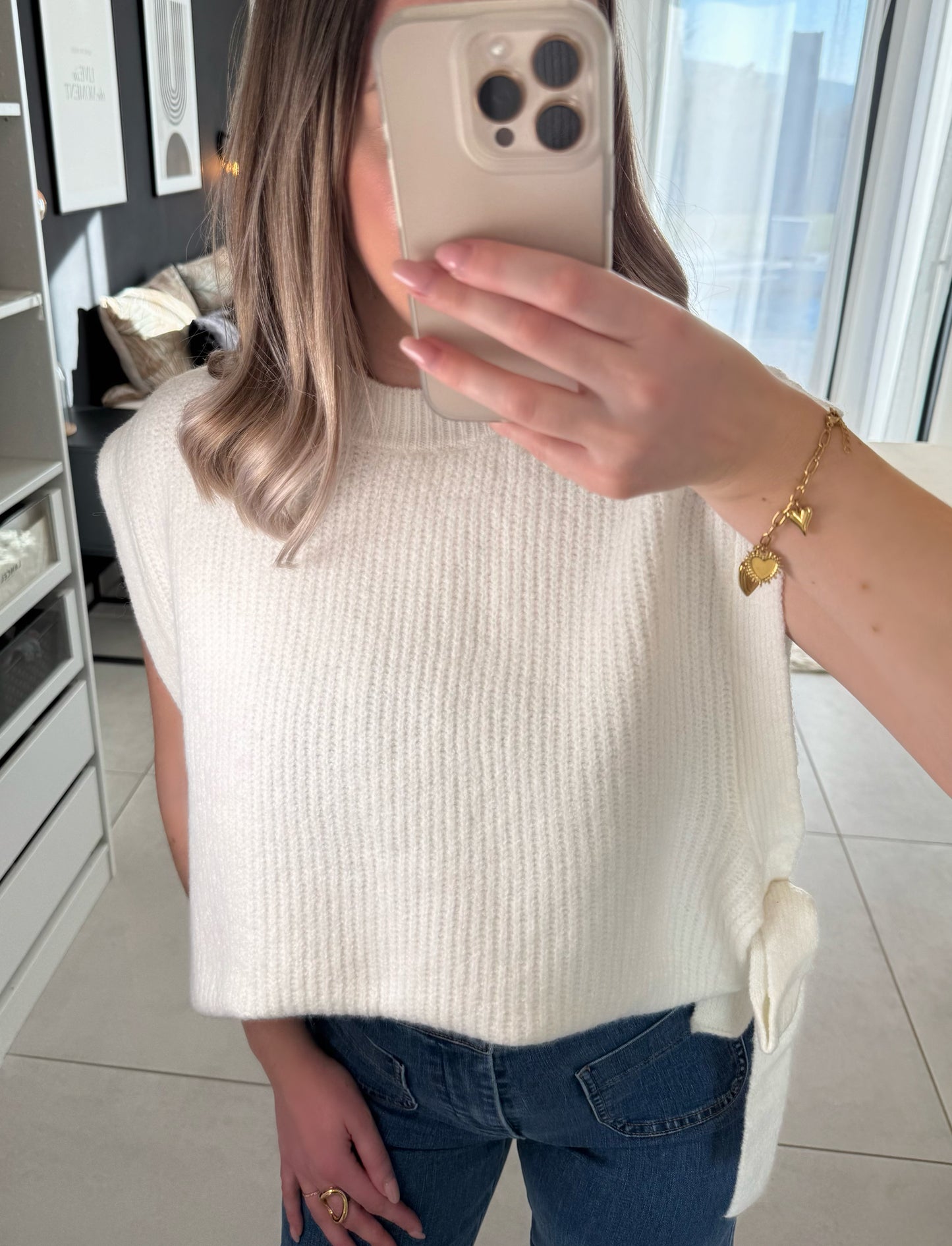 Pull sans manches SANDY blanc