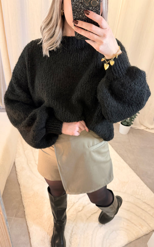 Jupe short LEONIE taupe