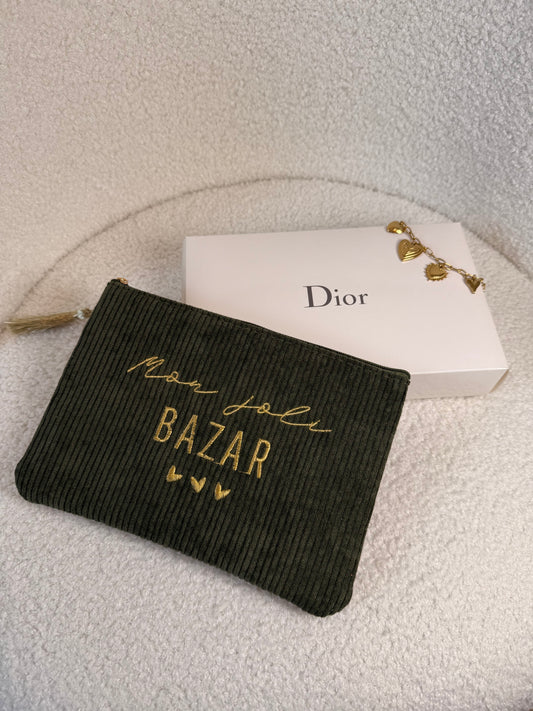 Pochette JOLI BAZAR kaki
