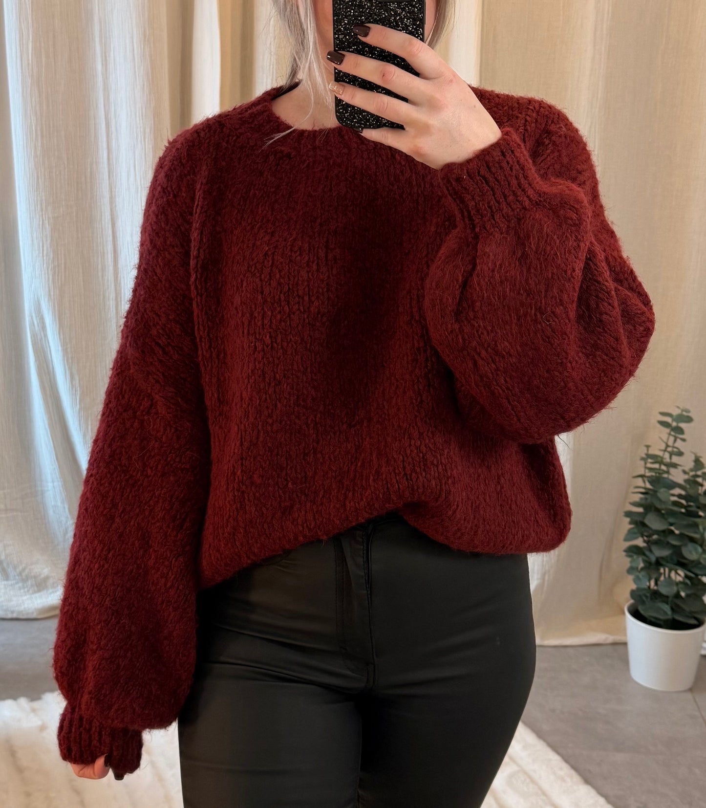 Pull JADE rouge foncé