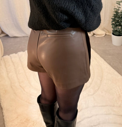 Jupe short LOUISE chocolat