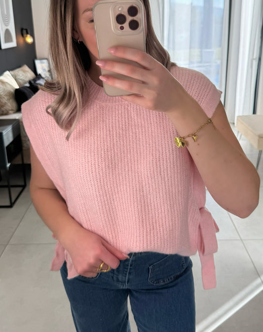 Pull sans manches SANDY rose